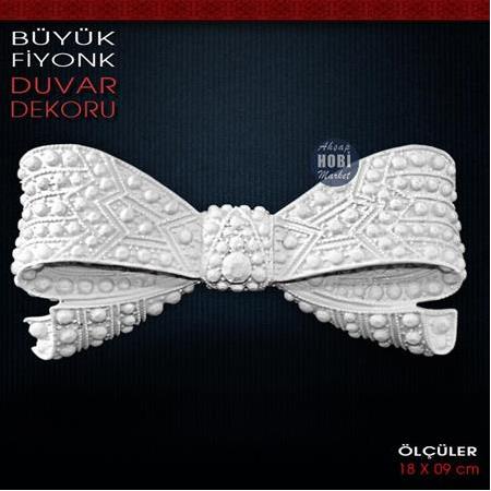 Polyester Büyük Fiyonk Duvar ve Pano Süsü (18x9 cm)