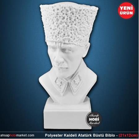 Polyester Kaideli Atatürk Heykeli - (21x12cm)